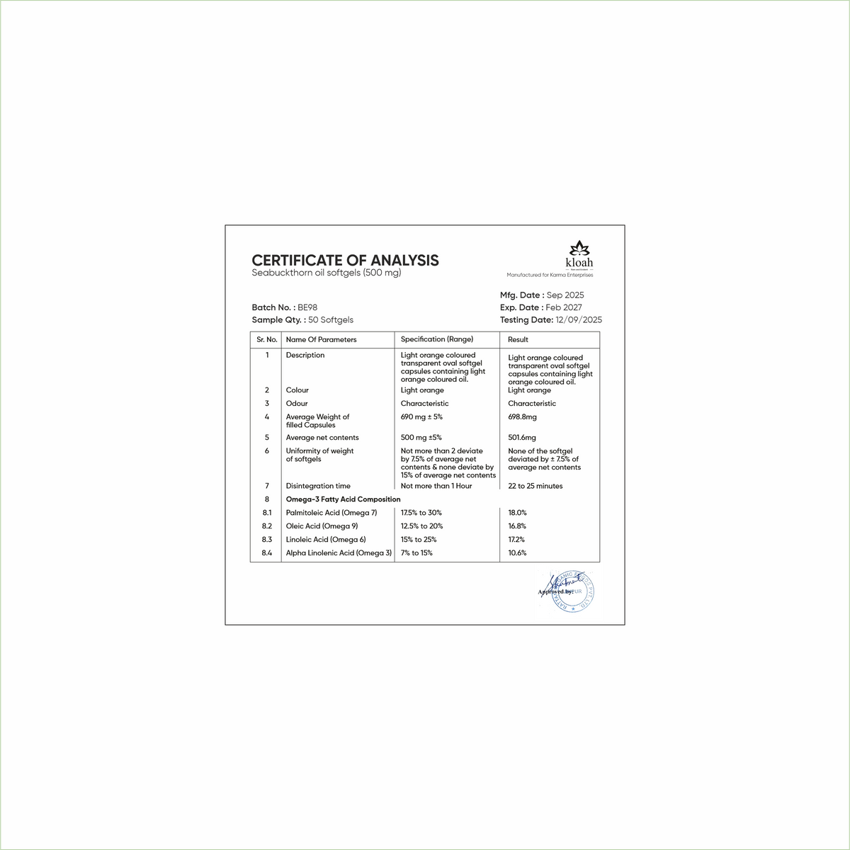 SEABUCKTHORN SOFTGELS